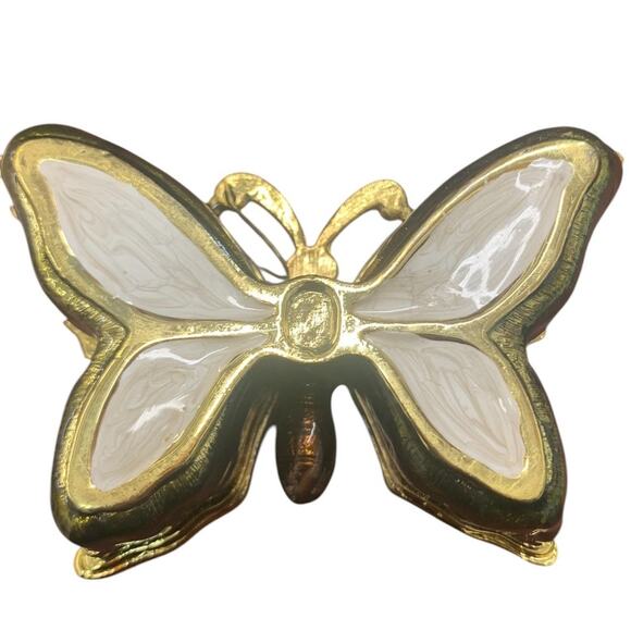 Fitz & Floyd Jeweled Butterfly Box-Ruby Enamel Trinket Box - Picture 3 of 7